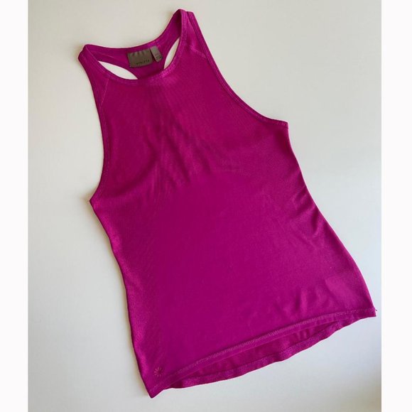 Athleta Women's Surge Neon Pink Mesh Racerback Tank top - Picture 4 of 11